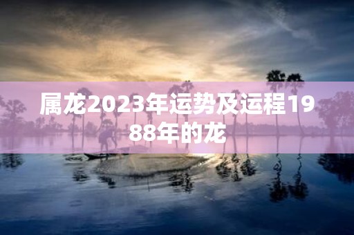 属龙2023年运势及运程1988年的龙