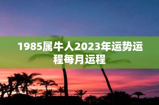 1985属牛人2023年运势运程每月运程